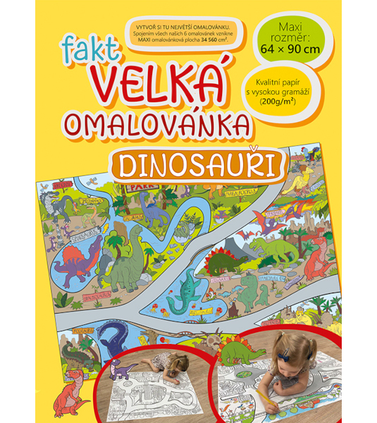 Omalovánka velkoformátová 900x640mm Dino 947808