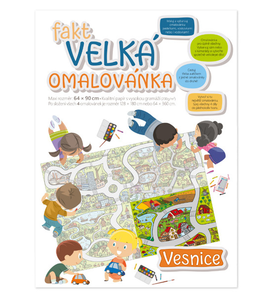 Omalovánka velkoformátová 900x640mm Vesnice 953200