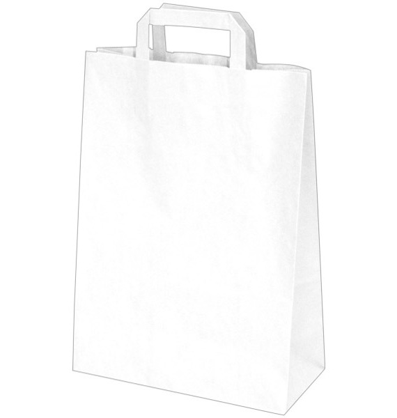 Papírové tašky 32x15x43cm bílé 50ks 219648