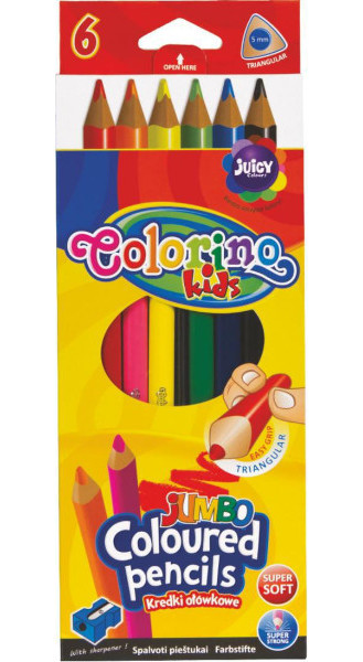 Pastelky Colorino trojhranné Jumbo 6ks 309948