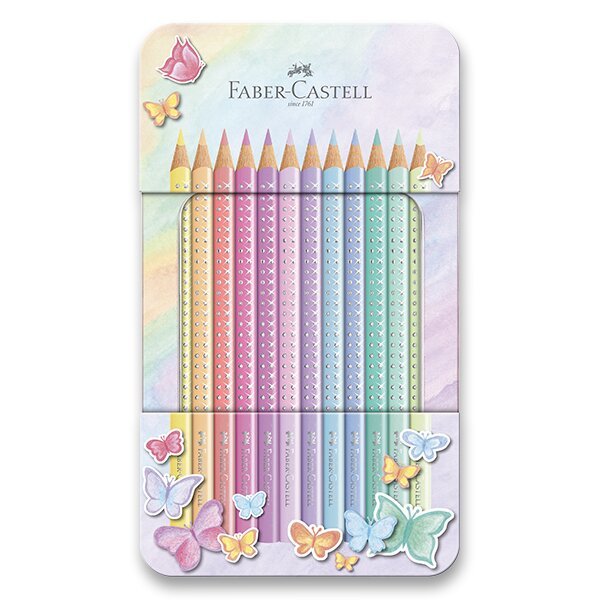 Pastelky Faber Castell Glitr 12ks motýlci 948292