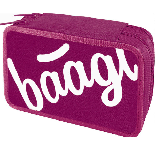 Penál dvoupatrový prázdný Baagl Logo růžový 306872