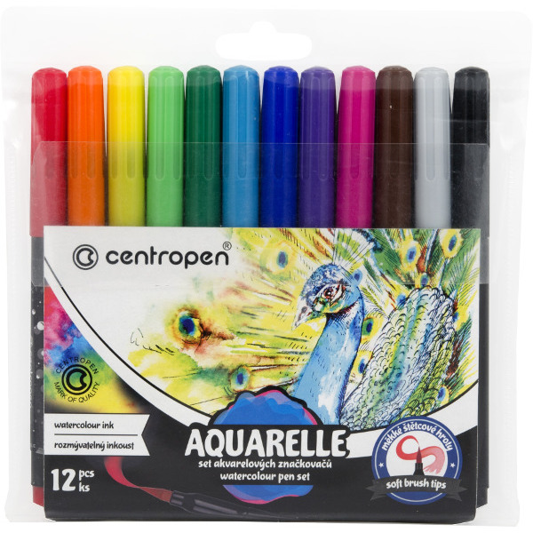 Popisovač Centropen 8683 Aquarelle sada 12ks 940055