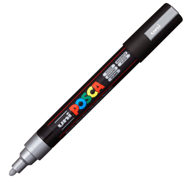 Popisovač kreativní Posca PC-5M 1,8 - 2,5 mm stříbrný 948378