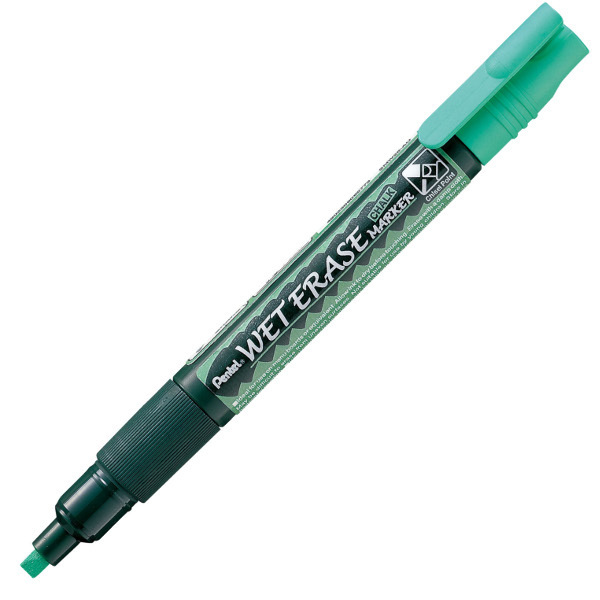 Popisovač křídový Pentel zelený 2-4mm seříznutý 199315