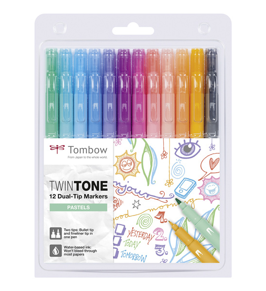 Popisovač oboustranný TwinTone 12 ks pastelové barvy 940052