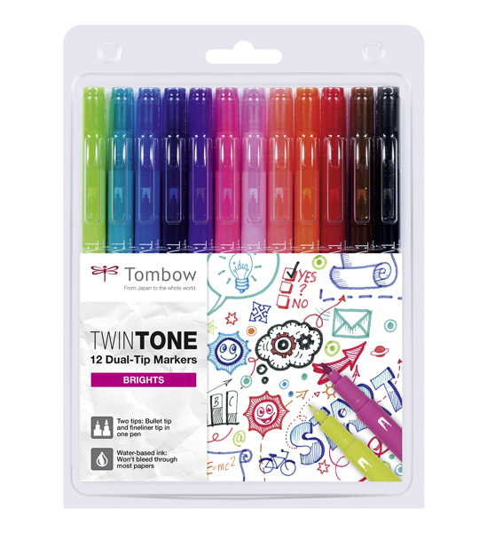 Popisovač oboustranný TwinTone 12 ks zářivé barvy 940051