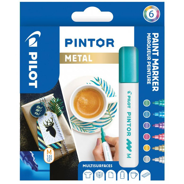 Popisovač Pilot Pintor M sada 6ks Metal 952872