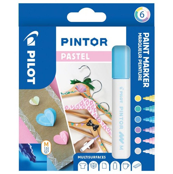 Popisovač Pilot Pintor M sada 6ks Pastel 952873