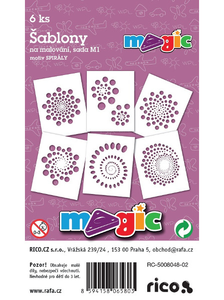 Šablony papírové Magic 6ks Spirály 944186