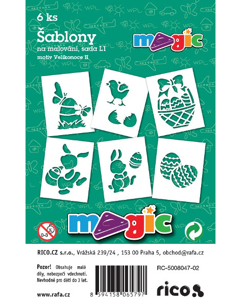 Šablony papírové Magic 6ks Velikonoce 944187