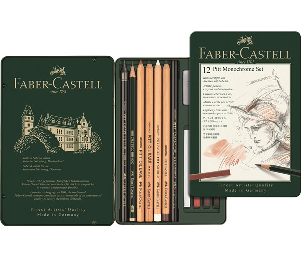 Faber-Castell 112975 Pitt Monochrome sada uměleckých výtvarných potřeb 12 ks 302371