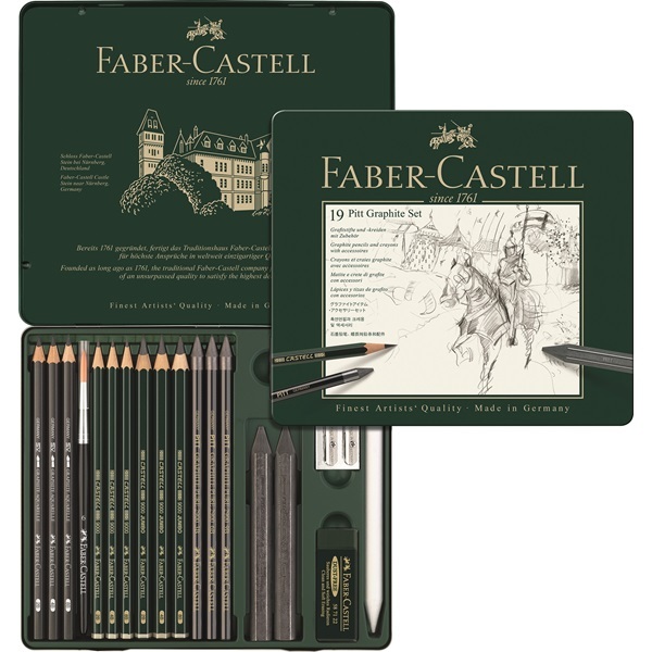 Faber-Castell Pitt Monochrome Graphite 112973 grafitová tužka sada 19 ks 302369
