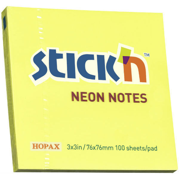 Samolepicí bloček neon žlutý 401097