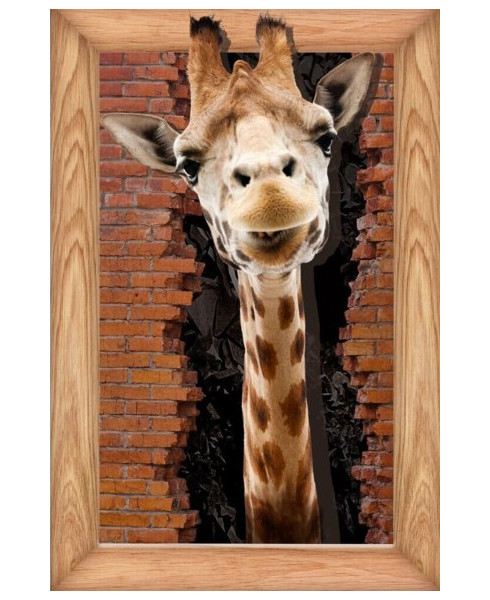 Samolepicí dekorace na stěnu PVC žirafa 50x70 cm zirafa