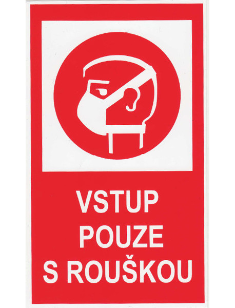 Samolepicí etiketa Vstup pouze s rouškou 952246