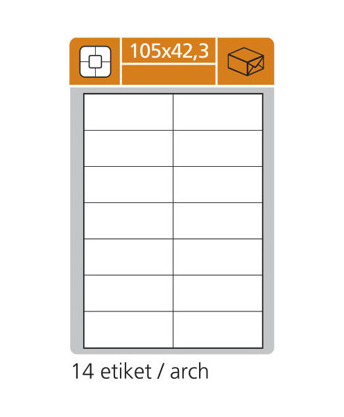 Samolepicí etikety 105x42,3mm 100ks 114063