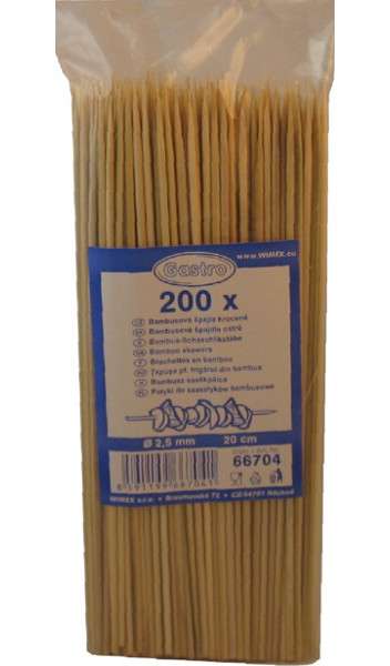 Špejle bambusové hrocené 20cm 200ks 974937