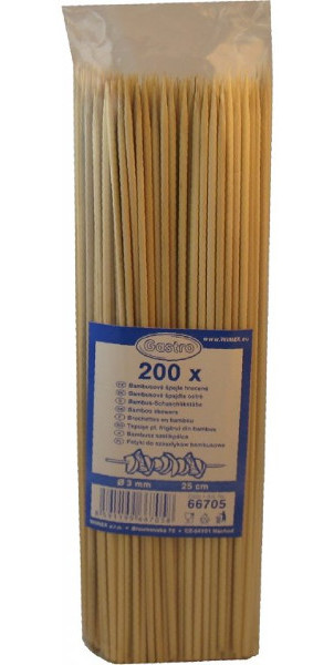 Špejle bambusové hrocené 25cm 200ks 975747