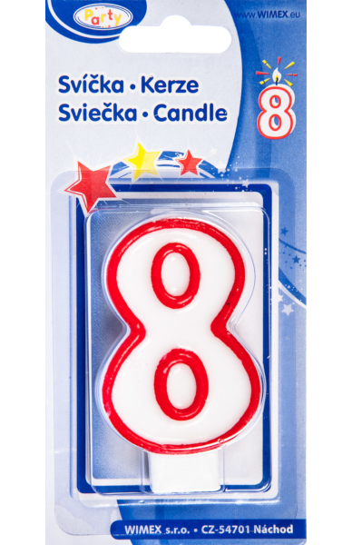 Svíčka číslo ''8'' 75mm 943845