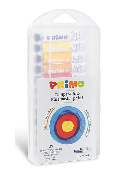 Temperové barvy Primo 12x7,5ml v boxu 945631