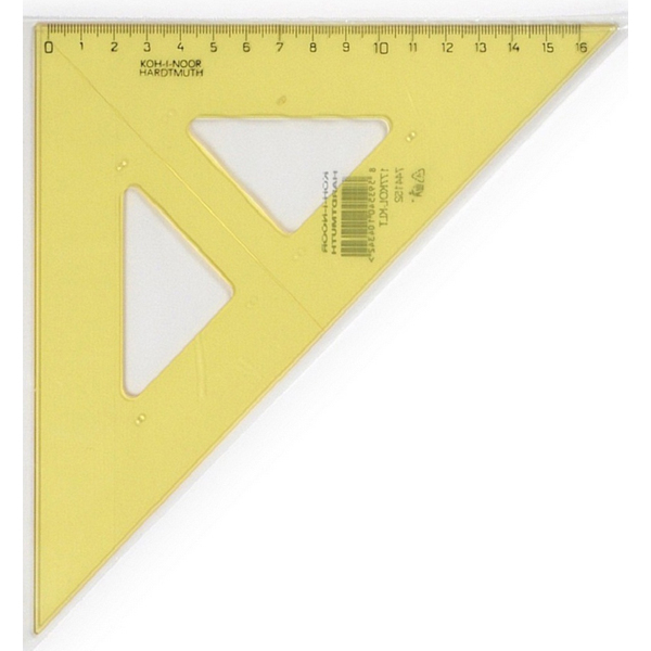 Trojúhelník 45/177 s ryskou žlutý 929421