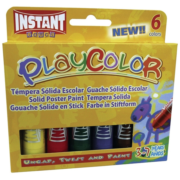 Playcolor Tuhé temperové barvy 6 ks 956958