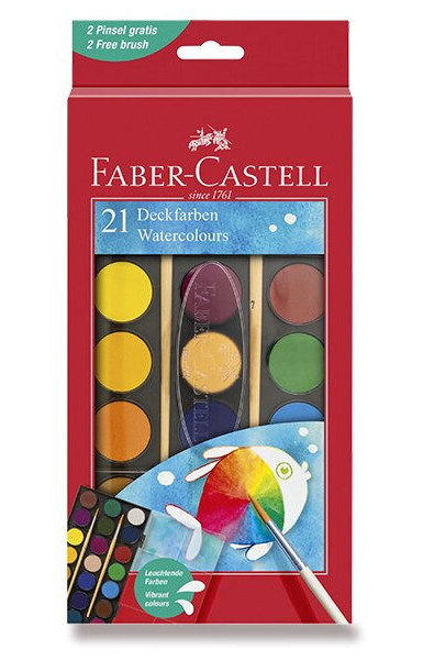 Faber-Castell Vodové barvy 21 barev 30 mm 302356