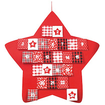Adventní kalendář Filc hvězda červená 70 cm