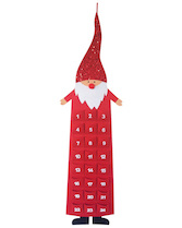 Adventní kalendář Filc skřítek červený 124cm