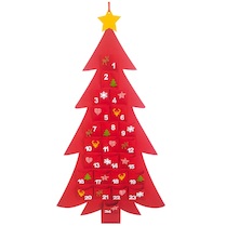 Adventní kalendář Filc strom červený 50 x 93 cm
