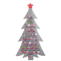Adventní kalendář Filc strom šedý 50 x 93 cm
