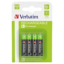 Baterie Verbatim nabíjecí AAA 950mAh 4ks