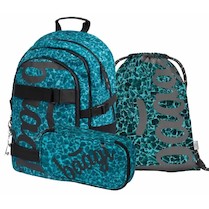 Batoh anatomický Baagl Skate Aquamarine sada