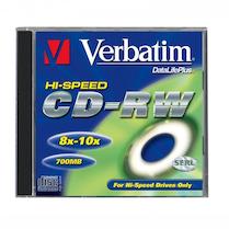 CD-RW Verbatim 700MB 12x jewel box 1ks