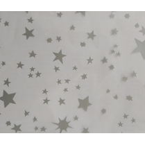 Celofánové archy čiré s potiskem stříbrné hvězdičky 76x130cm 3ks