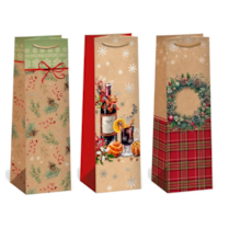 Dárková taška papírová na láhev 11 x 36 cm mix motivů