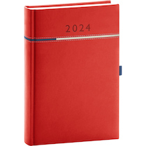Denní diář Tomy 2024 červeno-modrý 15×21cm