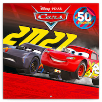 Kalendář poznámkový nástěnný Cars s 50 samolepkami 2021