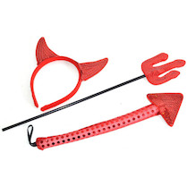 Karnevalový set Čertí - uši, ocas, hůl