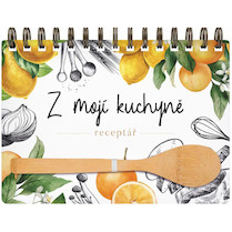 Kniha na recepty citrus A5 s vařečkou 