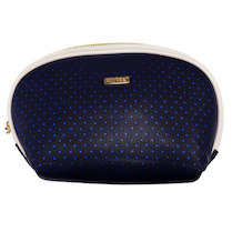 Kosmetická taška kulatá Blue triangles