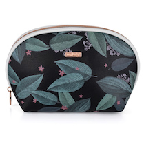 Kosmetická taška kulatá Dark leaves