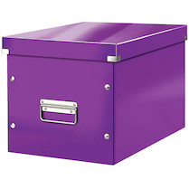 Krabice archivační CLICK-N-STORE čtvercová A4 fialová