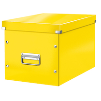 Krabice archivační CLICK-N-STORE čtvercová A4 žlutá