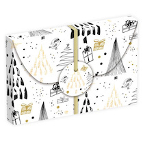 Krabička na peníze vánoční bílá 12x8x1cm