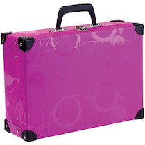 Kufr hranatý okovaný Neo colori růžový