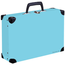 Kufr hranatý okovaný Pastelini modrý