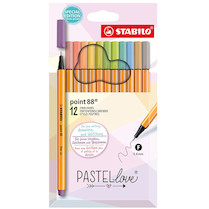 Liner STABILO Point 88 sada pastel 12 ks