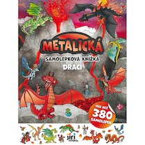 Metalická samolepková knížka Draci
